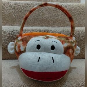 Dan Dee Sock Monkey Plush Easter Basket